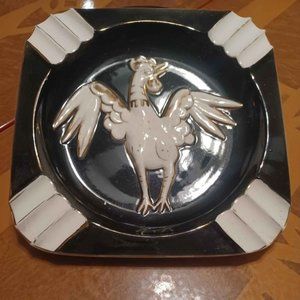Rare Retro MCM Ashtray, "Norcrest Fine China Made in Japan" Stylized Rooster